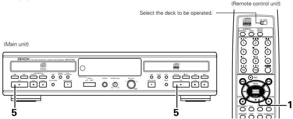 DENON CDR-W1500 - Timer playback - 2