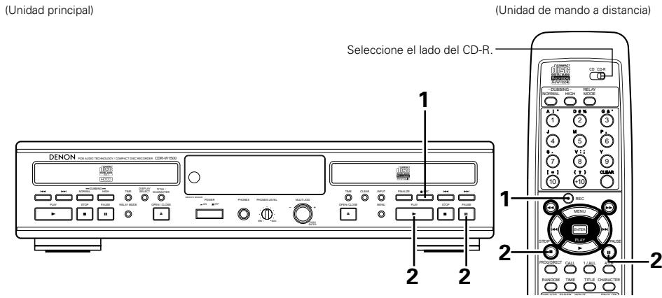 DENON CDR-W1500 - Adición de nombres de pista durante la grabación - 1