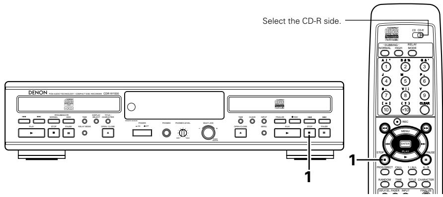 DENON CDR-W1500 - Stopping recording - 1