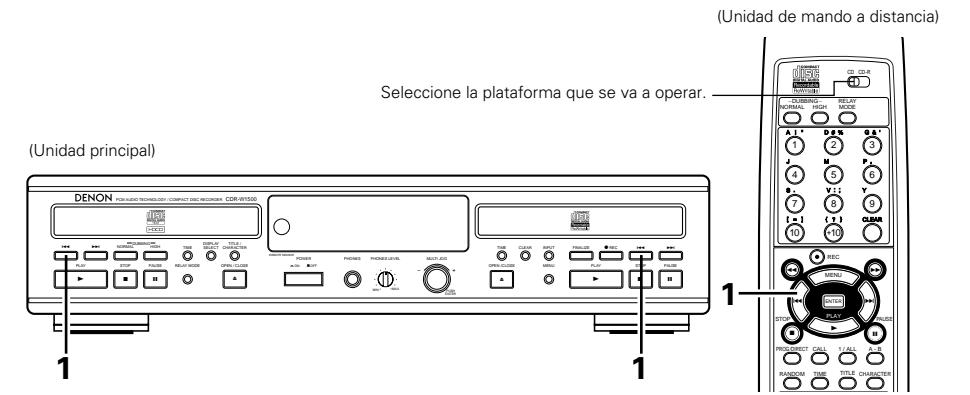 DENON CDR-W1500 - Movimiento hacía adelante al comienzo de la pista",[26] - 3
