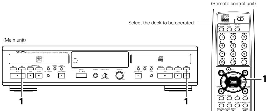 DENON CDR-W1500 - Moving ahead to the beginning of the next track - 1
