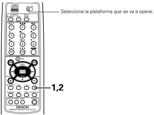 DENON CDR-W1500 - Reproduccion de una seccion entre dos punto cualesquiera repetidamente [A-B Repeat] - 1