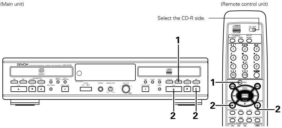 DENON CDR-W1500 - Adding track numbers during recording - 1