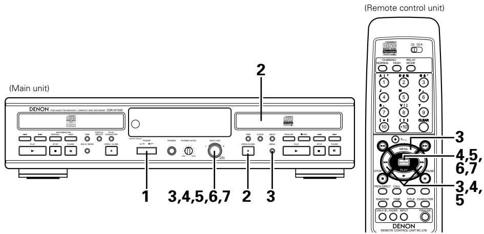 DENON CDR-W1500 - Cancellation of CD-RW disc finalizing (i.e., Unfinalizing) - 1