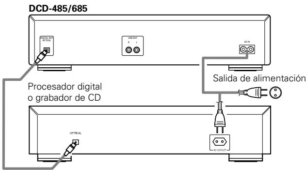 DENON DCD-685 - Conexión de la toma de salida digital (OPTICAL) - 1