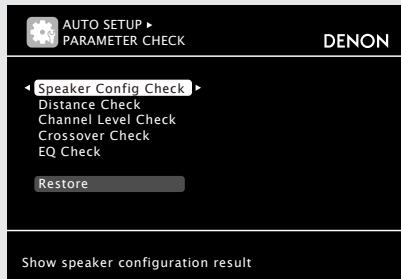 DENON AVR-2311 - Vérification des paramètres (parameter check) - 1