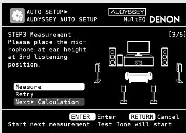 DENON AVR-3310 - Faire le maximum de réglages pour les enceintes connectées automatiquement (audyssey™ auto setup) - 2