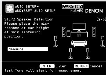 DENON AVR-3310 - Exécutez audyssey auto setup - 1