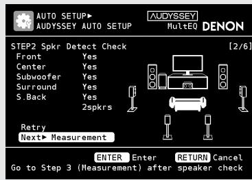 DENON AVR-3310 - Exécutez audyssey auto setup - 2