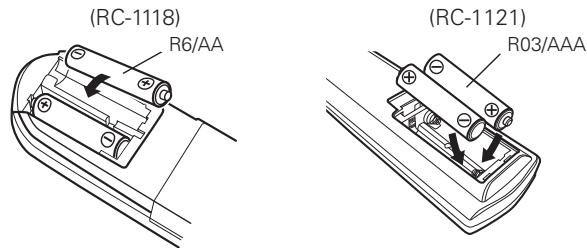 DENON AVR-3310 - Insertion des piles - 3