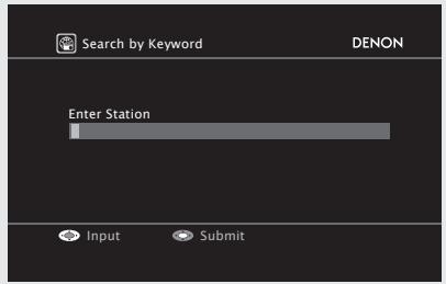 DENON AVR-3310 - Recherche de stations par mot clé (chaîne alphabétique) - 1