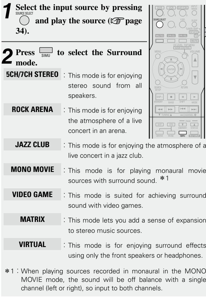 DENON AVR-590 - Playing in a DENON original surround mode - 1