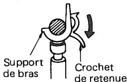DENON DP-21F - Dégager le crochet de retenue du bras de lecture. - 2