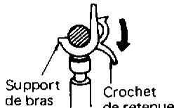 DENON DP-23F - Dégager le crochet de retenue du bras de lecture. - 1