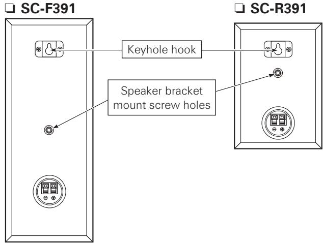 DENON SYS-391HT - When mounting the speakers on a bracket - 1