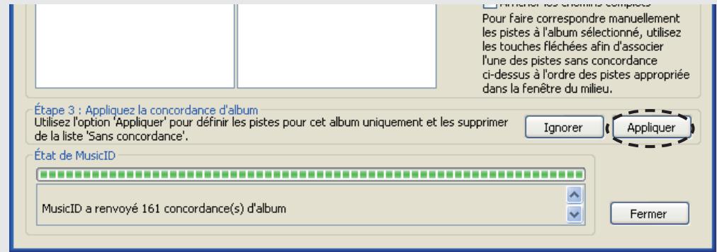 DENON TRANS MUSIC MANAGER - Sélectionnez l'album à partir de "Étape 1 : Sélectionnez un album concordant". - 3