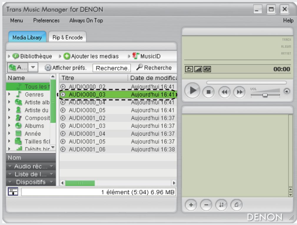 DENON TRANS MUSIC MANAGER - Sélectionnez l'album à partir de "Étape 1 : Sélectionnez un album concordant". - 6