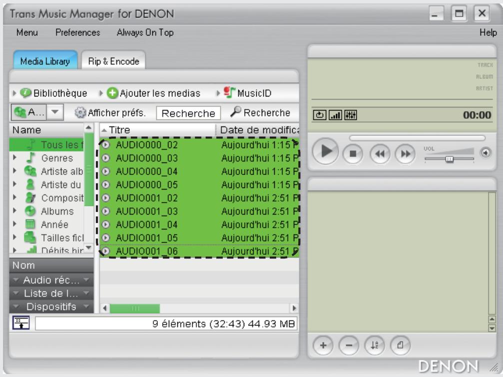 DENON TRANS MUSIC MANAGER - Identifier les morceaux avec les albums - 1