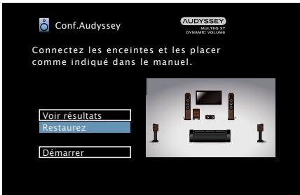 DENON AVR-X1000 - Retour aux réglages "conf. audyssey® - 1