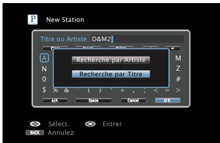DENON AVR-X1000 - Utilisez  pour sélectionner "recherche par artiste" ou "recherche par titre", puis appuyez sur ENTER. - 1