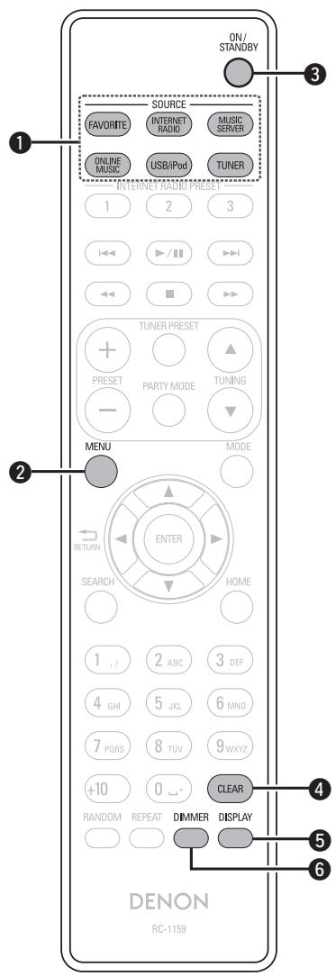 DENON DNP-720AE - ☐ Funktionsfähige Tasten für alle Eingangsquellen (USB/iPod, TUNER und Netzwerk) - 1