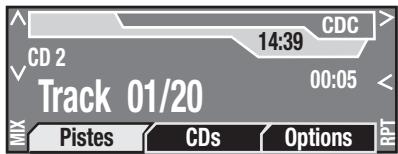 BLAUPUNKT TRAVELPILOT ROME EUROPE NAV56E - Choisir les morceaux de musique du CD à partir d'une liste (changeur de CD en option) - 1
