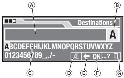 BLAUPUNKT TRAVELPILOT ROME EUROPE NAV56E - Entrer des caractères dans la saisie de texte - 1