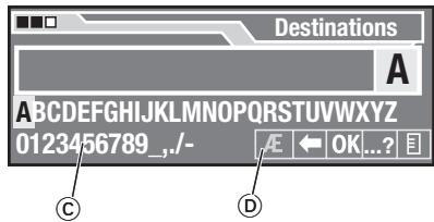 BLAUPUNKT TRAVELPILOT ROME EUROPE NAV56E - Entrer des caractères spéciaux dans la saisie de texte - 1