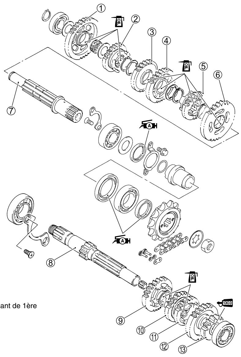SUZUKI VANVAN 125 - Roulement de l'engrenage MENE du demarreur - 10