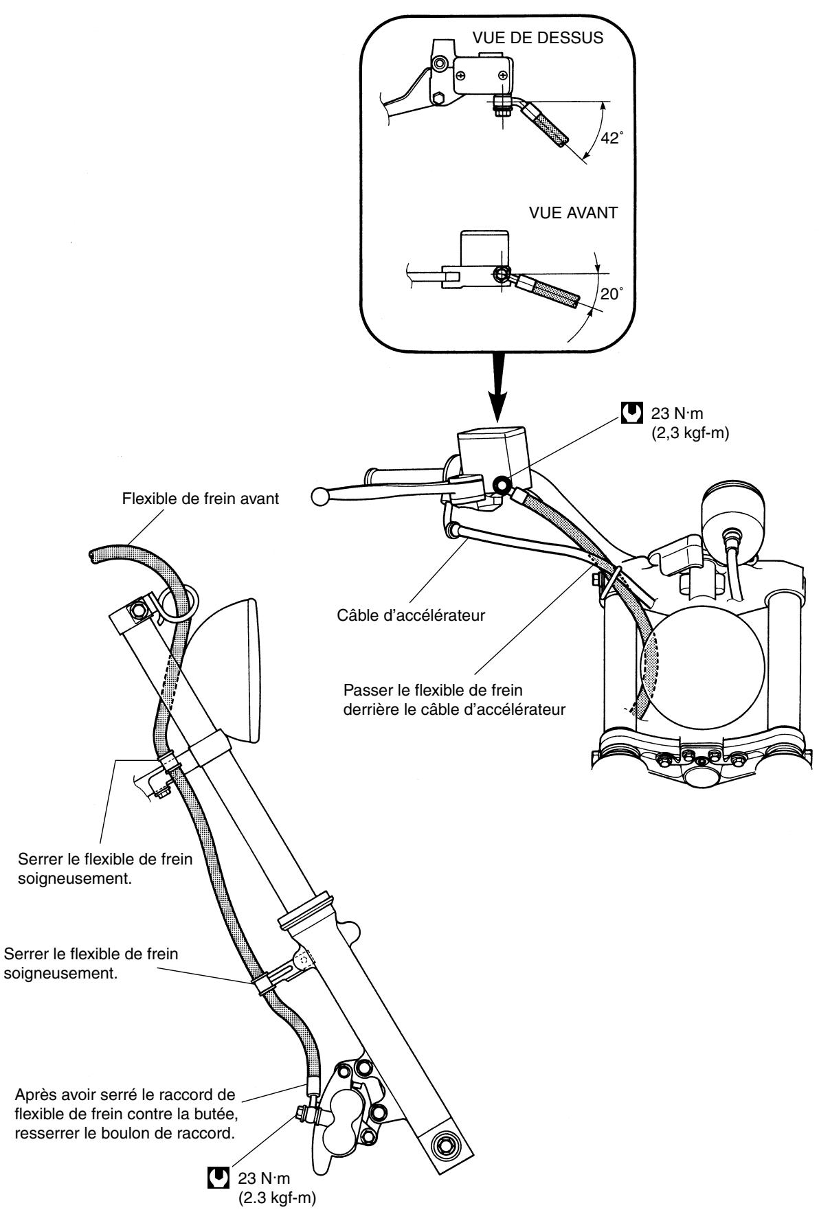 SUZUKI VANVAN 125 - CHEMIN de flexible de FREIN avant - 1