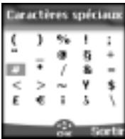 Caractères spéciaux ( ) % ! ; " - @ 5 + + / & = < > ~ Y $ E € I $ \
