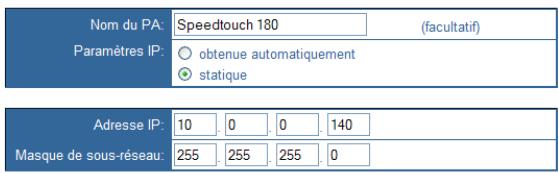 ALCATEL-LUCENT SPEEDTOUCH 180 - Page paramètres LAN - 1