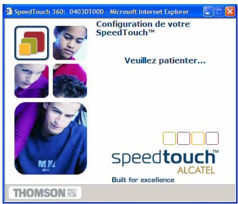 SpeedTouch 360: 0403DT00D - Microsoft Internet Explorer Configuration de votre SpeedTouch™ Veuillez patienter... speedtouch™ ALCATEL Built for excellence THOMSON MOBILI KOMA