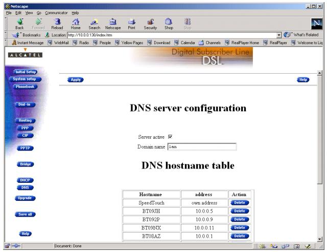 ALCATEL-LUCENT SPEEDTOUCH HOME - The 'DNS' page - 1
