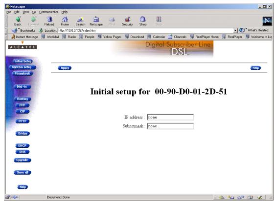 ALCATEL-LUCENT SPEEDTOUCH HOME - 'IP address' table - 1