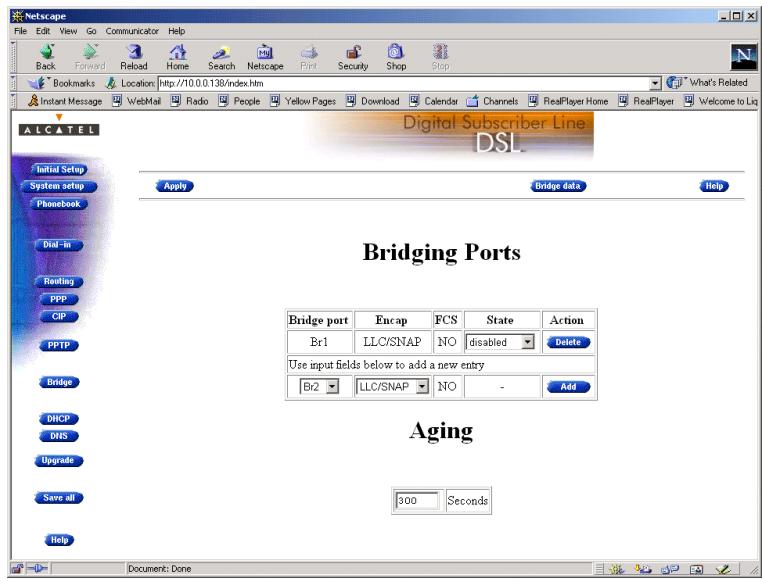 ALCATEL-LUCENT SPEEDTOUCH HOME - The 'Bridge' page - 1