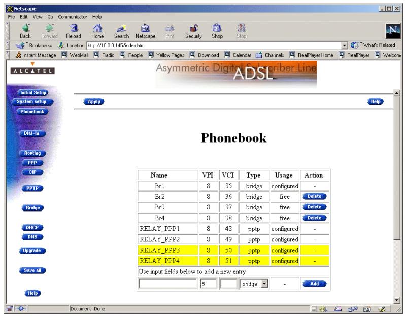ALCATEL-LUCENT SPEEDTOUCH HOME - The 'Phonebook' page - 1