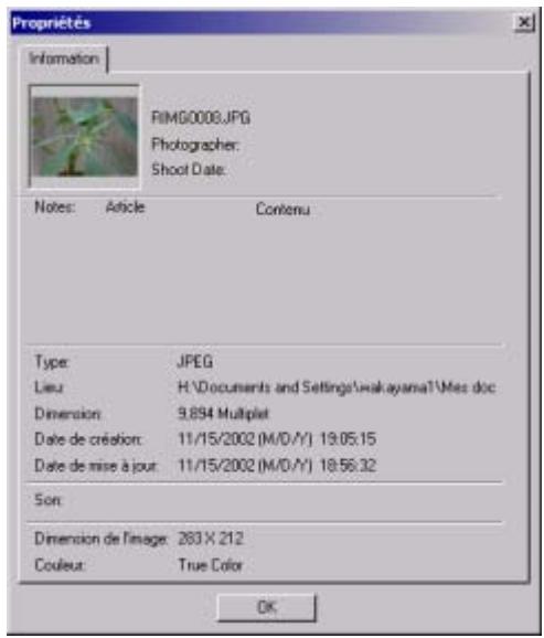RICOH CAPILO RX - Visualisation des propriétés des images - 1