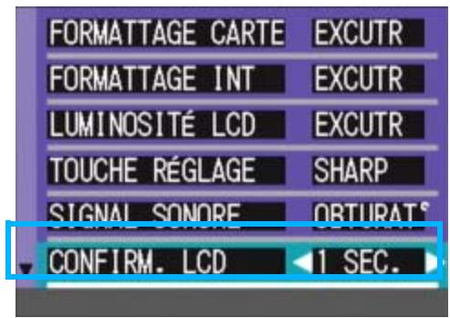 RICOH CAPILO RX - Appuyez sur  pour sélectionner le [CONFIRM. LCD]. - 1
