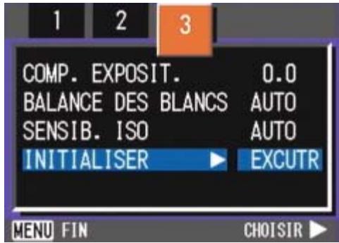 RICOH CAPILO RX - Retour aux réglages par défaut du Menu prise de vue (INITIALISER) - 2