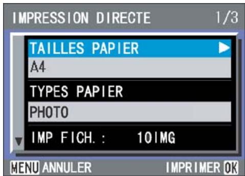RICOH CAPILO RX - Appuyez sur les touche ▲▼ pour sélectionner une option, puis appuyez sur la touche ▷ pour afficher l'écran détaillé correspondant. - 1