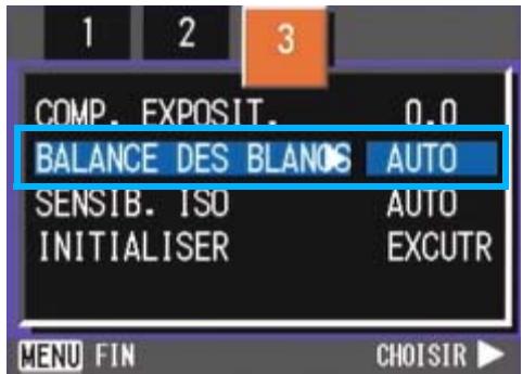 RICOH CAPILO RX - Appuyez sur la touche  , Sélectionnez [BALANCE DES BLANCS] et appuyez sur la touche OK ou  . - 1