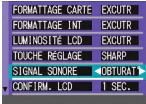 RICOH CAPILO RX - Appuyez sur  pour sélectionner le [SIGNAL SONORE]. - 1