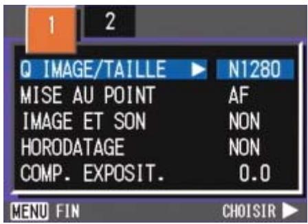 RICOH CAPILO RX - Menu Prise de vue (Sauf en mode Scène/Texte) - 1