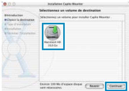 RICOH CAPILO RX - Cliquez sur le volume à installer et cliquez sur [Continuer]. - 1