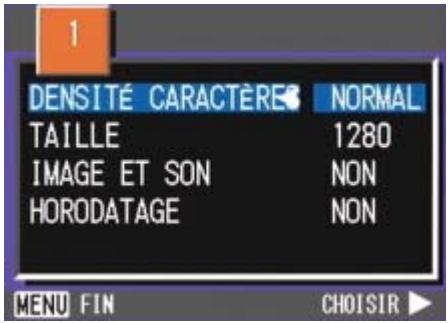 RICOH CAPILO RX - Menu Prise de vue (En Mode Texte) - 1