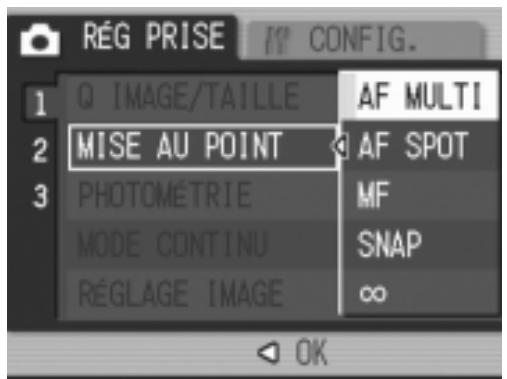 RICOH GR DIGITAL - Changement du Mode de mise au point automatique (MULTI AF/SPOT AF) - 1