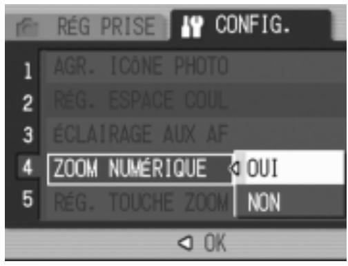RICOH GR DIGITAL - Paramétrage de l'utilisation du zoom numérique (ZOOM NUMÉRIQUE) - 1