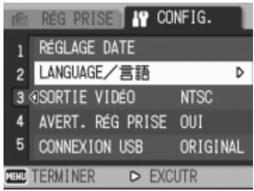 RICOH GR DIGITAL - Appuyez sur la touche  pour sélectionner [LANGUAGE/言語] puis appuyez sur la touche  . - 1