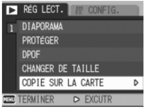 RICOH GR DIGITAL - Copie du contenu de la mémoire interne sur une carte mémoire (COPIE SUR LA CARTE) - 1